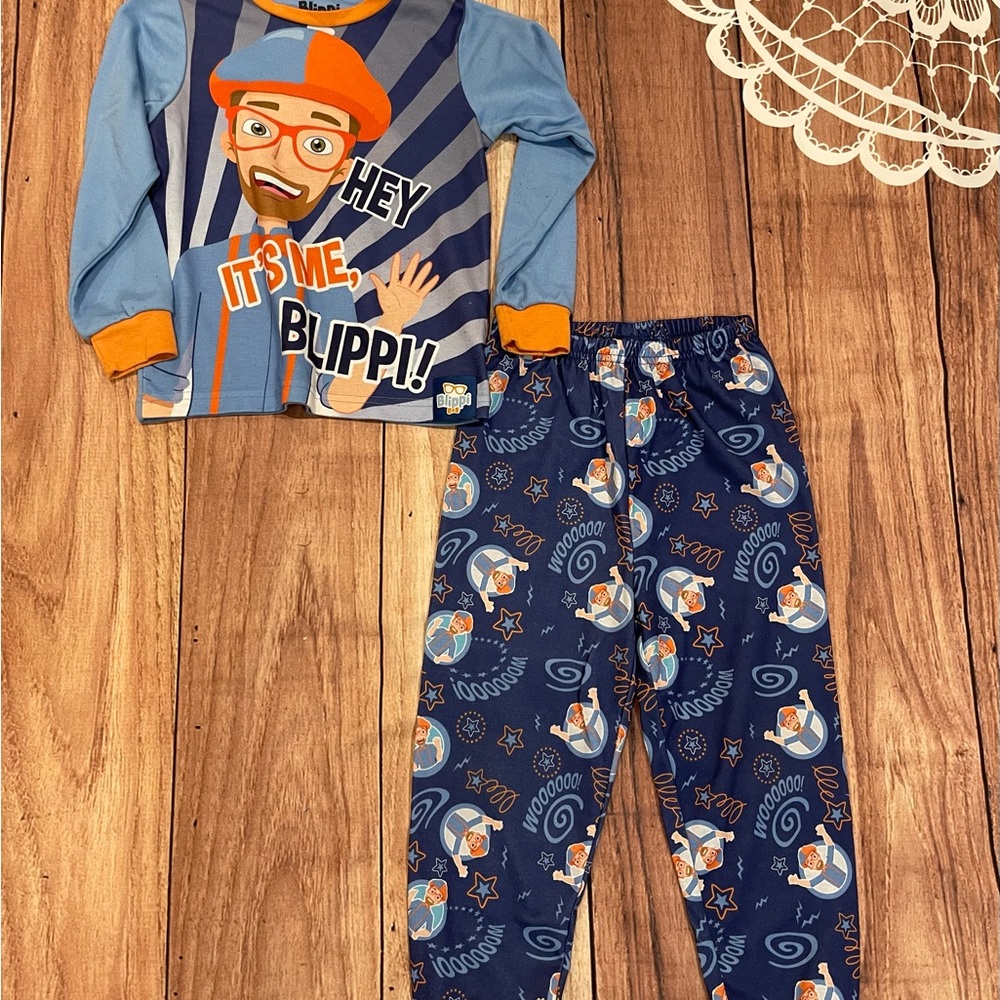 Blippi Kids Pajamas Set - Blue and Orange